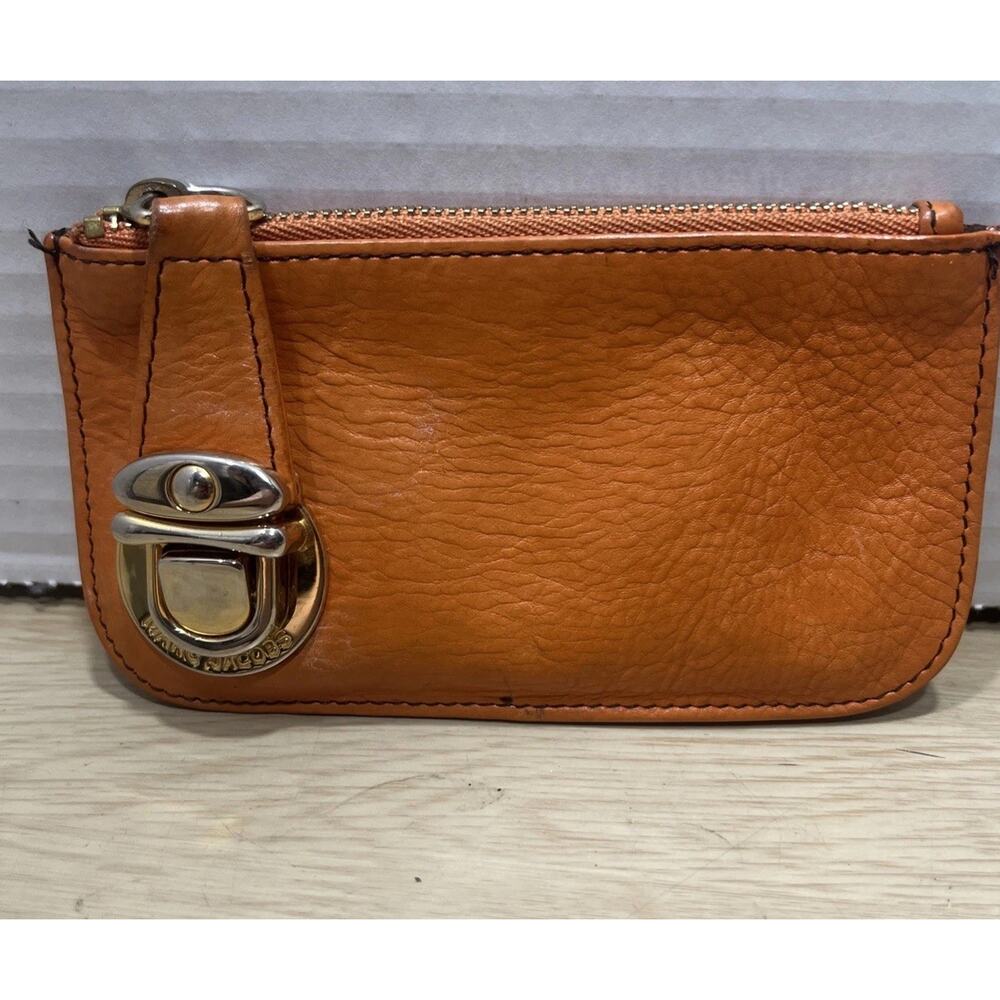 Vintage Marc Jacob’s Small Orange Leather Coin Purse Key Holder - Picture 2 of 8